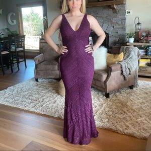 3/4 Plum long dress with sparkle never worn nwt